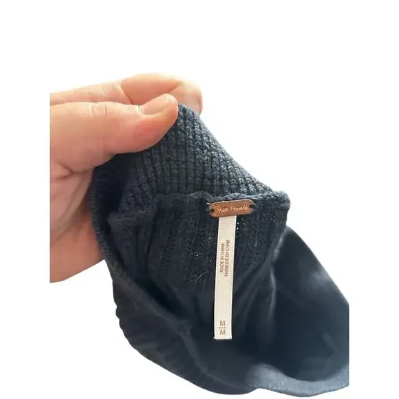 Free People Navy Blue Ribbed‎ Knit Maxi Skirt Size M - Picture 4 of 5